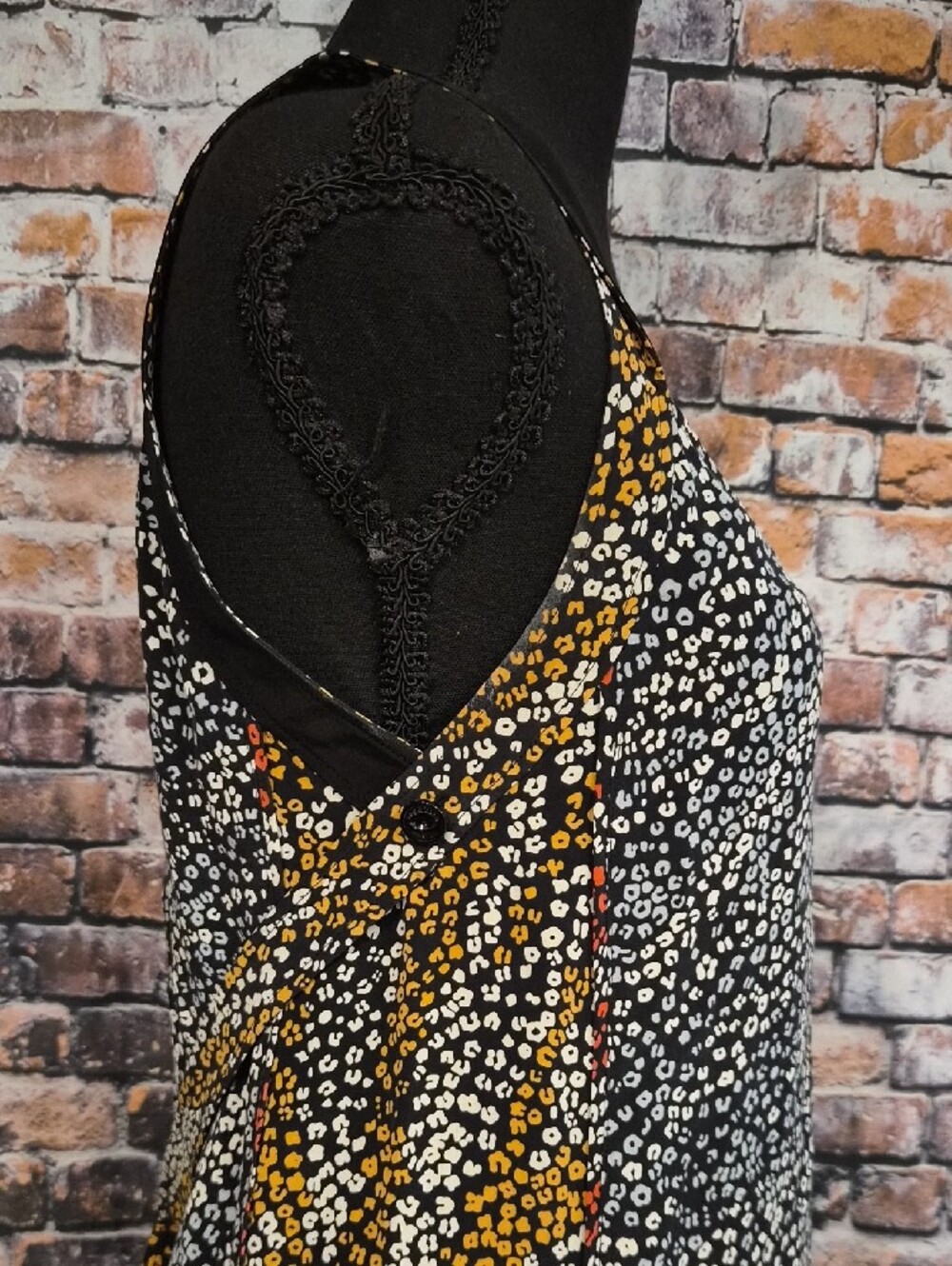 rag & bone Collette 100% Silk Black Maxi Slip Dress with Small Floral Print - Picture 8 of 12